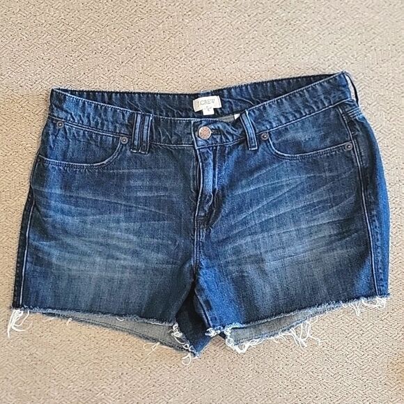 J. Crew Factory Frayed Hem Jean Shorts - Size 4 - Picture 1 of 10
